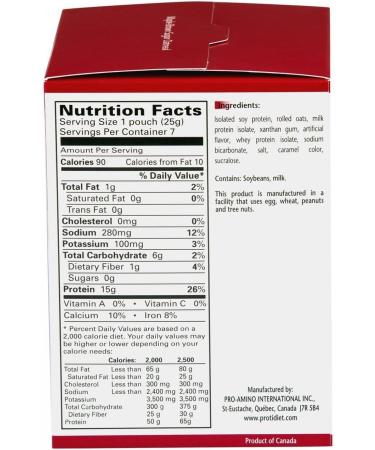 Protidiet Maple-Brown Sugar Instant Oatmeal Mix - 7 Pouches, 6.2 oz - Buy Online on GoSupps.com