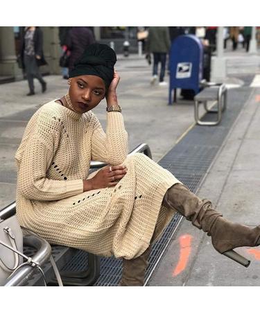 DRESHOW Hair Wrap for Black Women | Soft Turban Scarf for Long Hair | Stylish Headscarf & Headband - Gap 39 Black - Buy Online on GoSupps.com