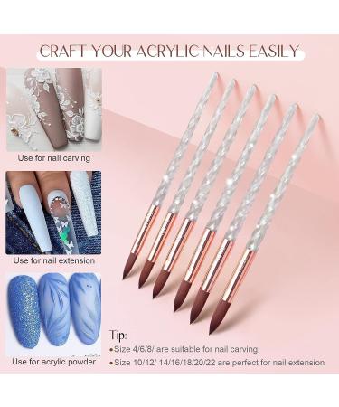 Saviland 10PCS Kolinsky Acrylic Nail Brush Set | Crystal Texture Brushes for Acrylic Powder | Ideal for Nail Salons and Beginners | Sizes 4-22 - Buy Online on GoSupps.com