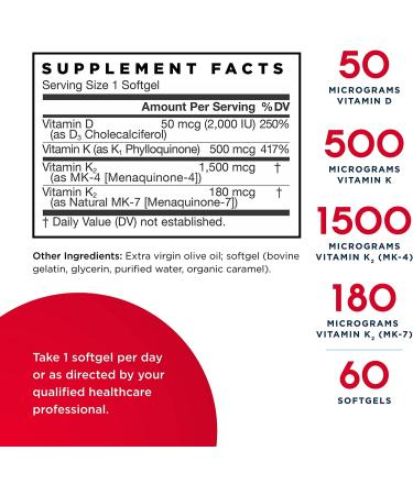 Jarrow Formulas K-Right 60 Softgels | Boost Vitamin K Benefits - Buy Online on GoSupps.com