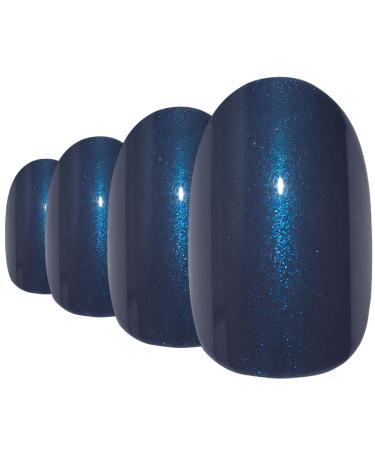 False Nails Bling Art Grey Pearly Oval 24 Artificial Nails Medium Tips