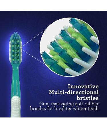 GuruNanda Multi-Action Toothbrush with Tongue Cleaner - Soft Bristles for Sensitive Teeth - Pack of 8 in Assorted Colors | International Shipping Available - Buy Online on GoSupps.com