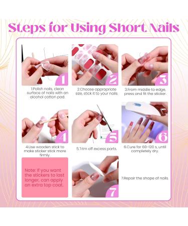 U-Shinein UV Gel Strips Semi-Cured Nail Wraps Self-Adhesive Gel Nail Strips French Gel Nail Stickers Full Wraps Manicure Nail Art Nail Decoration Long Lasting Nail Design Wraps F05 - Buy Online on GoSupps.com