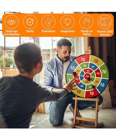 Kizmyee 26'' Dinosaur Themed Dart Board Set for Kids - Double Sided with Sticky Balls and Darts - Indoor/Outdoor Party Games Toy for 3-12 Years Old - Buy Online on GoSupps.com