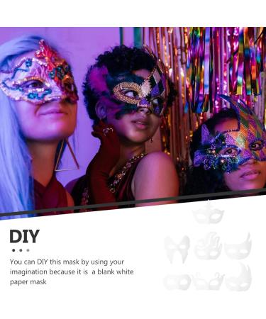 Dechous 14-Piece DIY Blank Masquerade Masks - White Paper Half-Light Art for Carnival & Cosplay - Buy Online on GoSupps.com