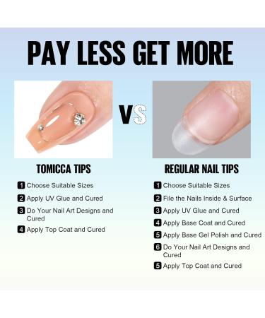 TOMICCA Short Coffin Nail Tips 180PCS - Nude Matte Full Coverage Soft Gel Nails for Nail Art Extensions - Buy Online on GoSupps.com