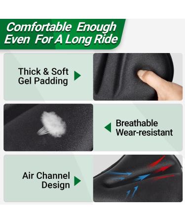 Hopene Gel Padded Bike Seat Cushion for Peloton Bike+ - Wide Spin Exercise Bike Seat Cover - Buy Online on GoSupps.com