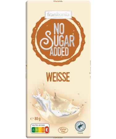 frankonia CHOCOLAT NO SUGAR ADDED White chocolate gluten-free 80 g 80 g (1 pack) - Buy Online on GoSupps.com