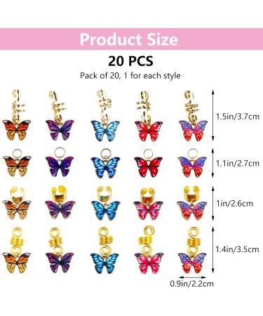 20 pieces braids jewellery butterfly braids metal cuffs lock clips hair accessories dreadlocks hair spirals clips hair beads dreadlock alloy hair braiding hair rings DIY women and men - Buy Online on GoSupps.com