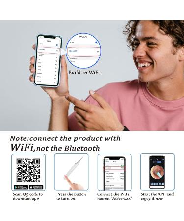 1296P HD Ear Wax Removal Tool with Light & Camera - Earwax Removal Kit for iPhone, iPad, Android Phones - 6 Ear Picks Included | White - Buy Online on GoSupps.com