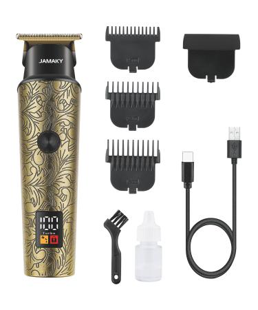 Mens Beard Trimmer Hair Trimmers for Cutting Hair Mustache T Edger Clipper Cordless with LED Display & 1-3mm Trimmer Guards