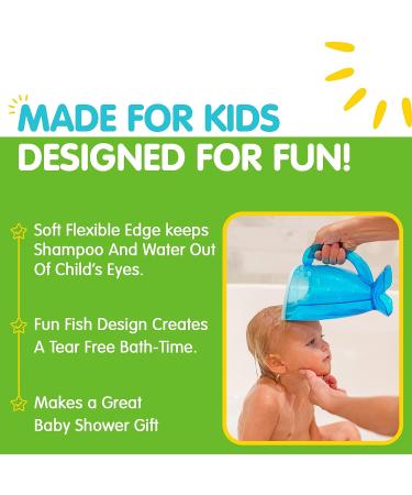 Fish Shampoo Kids Rinse Cup - Tear-Free Baby Rinser | Durable BPA-Free Bath Pail for Kids in Blue - Buy Online on GoSupps.com