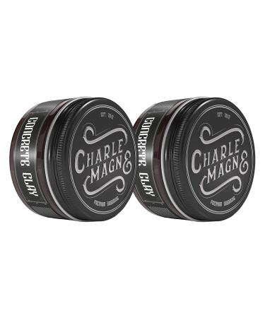 Charlemagne Concrete Clay 2 Set - Super strong hold - Hairwax Matt - Hair Clay Pomade Matt Look - Hair Wax Styling Cream - Hairwax Men 100 G (2 Series) - Buy Online on GoSupps.com