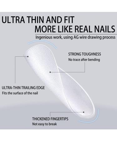 240pcs Short Almond Shaped Nail Tips Clear Soft Gel Full Coverage Extension Kit | 12 Sizes | Nail Salon & Home DIY - Buy Online on GoSupps.com