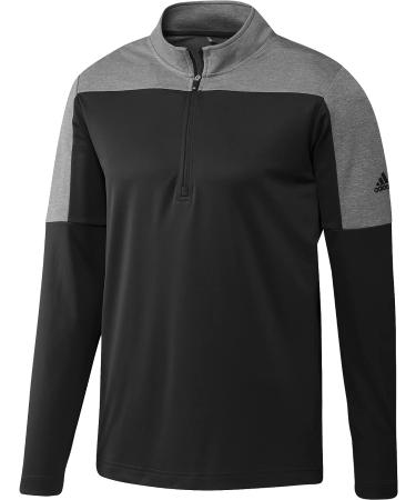 adidas Men's Black Lightweight Recycled Polyester Quarter Zip Pullover - Size Large - Buy Online on GoSupps.com