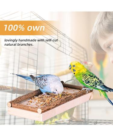Buy Corner Seating Boards for Birds - 2-Set 10x20cm with Natural Wood Border | Ideal Cage Accessories for Budgies Canaries & Nymphensittich | Fastening Material Included - Buy Online on GoSupps.com