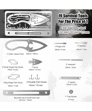 Moricher Survival Card Multitool- Fishing Line & EDC Kit for Outdoor Camping, Hiking, and Hunting - Silver 6pcs - Buy Online on GoSupps.com