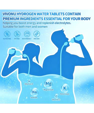 Magnesium Hydrogen Water Tablets Tablets for Drinking Water - H2 Molecular Tabs | Magnesium* Pills Electrolytes Hydration Supplement to Support Healthy Aging & Energy Boost (1 Pack) Magnesium 1 Box - Buy Online on GoSupps.com