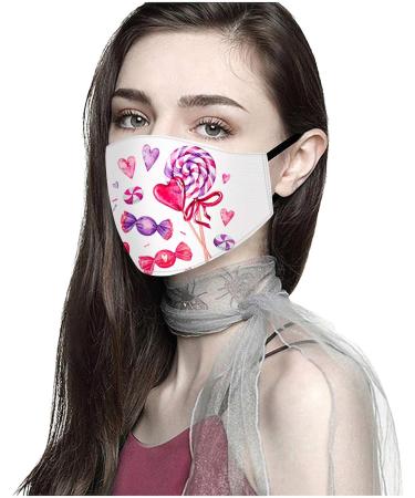 ZQP 1PC+2PCS Christmas Valentine's Day Face_Masks for Adult Resuable Washable Printed Face Bandanas Breathable for Outdoor Working Traving Camping - Buy Online on GoSupps.com