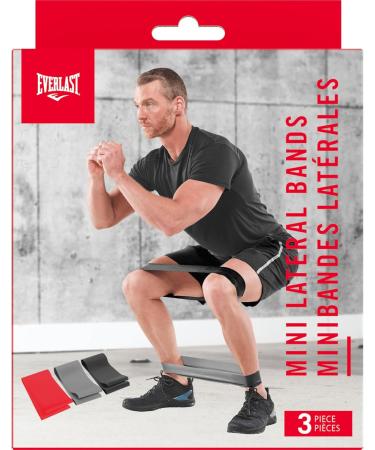 Everlast Mini Lateral Bands (Set of 3) - Durable Latex Resistance Bands for Pilates Home Gym Fitness and Weight Loss Ideal Workout Equipment for Stretching Recovery and Lower Body Workouts - Buy Online on GoSupps.com