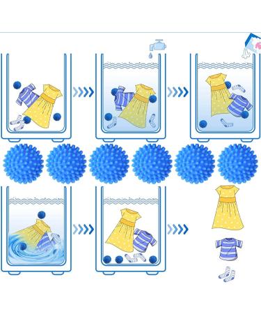 6Pcs Reusable Dryer Tumble Balls for Laundry - Reduce Wrinkles & Static Cling - Blue - Buy Online on GoSupps.com