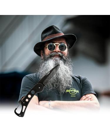 Rumyve Stainless Steel Mustache Comb - Portable Anti-static Grooming Tool - Buy Online on GoSupps.com