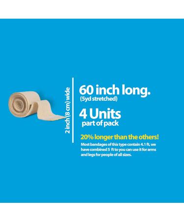 Premium Latex-Free Elastic Bandages - Compression Bandage with Hook and Loop Closure - 12-Pack (2 3 4 6 x 5yd) - Ideal for Injuries & Support - Buy Online on GoSupps.com