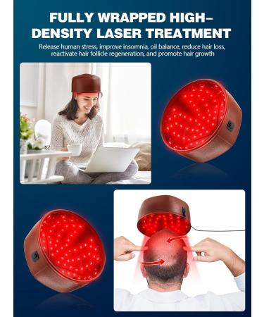 Casque de Repousse Laser Casque de luminoth rapie Rouge pour la Repousse des Cheveux et la Stimulation de la Croissance des follicules pileux Traitement Contre la Perte de cheve Brown - Buy Online on GoSupps.com