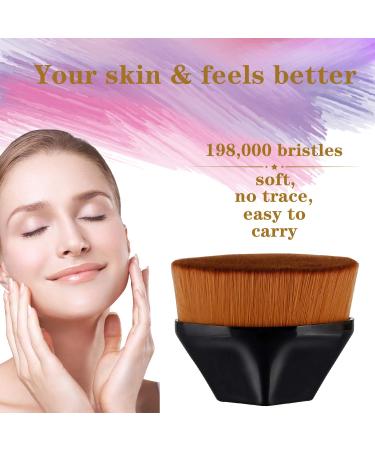 QiBusLeen Kabuki Foundation Makeup Brush - Large Body Brush for Blending Liquid Makeup, Cream, and Powder Cosmetics with Portable Case (Black) - Buy Online on GoSupps.com