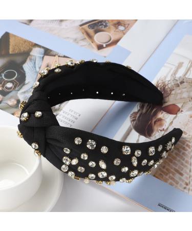 Etercycle Black Rhinestone Headband - Top Knotted Fashion Headband for Women - Buy Online on GoSupps.com