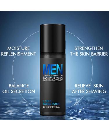 Cool Oil Control Men's Skin Care Kit - Daily Routine Set with Face Wash Moisturizer Toner & Hydrating Mask for Deep Cleansing - Buy Online on GoSupps.com