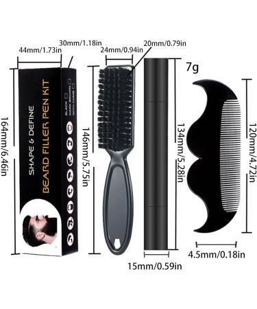Beard Filling Pen - Waterproof Beard Comb 4 Point Pencil Long Lasting Coverage Paint Pen Natural - Buy Online on GoSupps.com