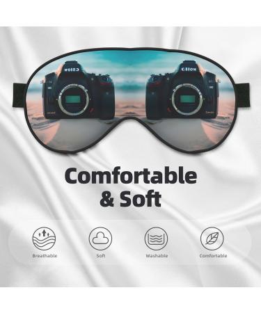 FoRes Summer Beach Print Eye Mask - Adjustable Black Unisex Light Blocking Sleep Mask for Deep Rest - Buy Online on GoSupps.com