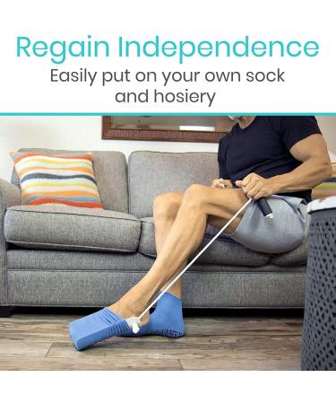 Fabric Sock Aid for Easy Sock Application | Ideal for Seniors & Those with Disabilities | Post Hip Replacement Solution - Buy Online on GoSupps.com