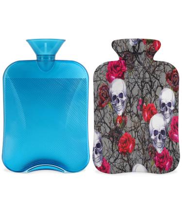 2L hot water bottle with reference to pain relief Halloween skull flowers rose warshift PVC ice and warm stamp for cold and heat therapy / menstrual cramps / feet / hand warmer
