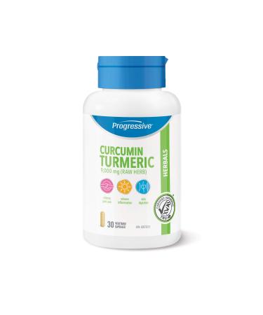 Progressive Health Curcumin Turmeric 9 000 Mg of Raw Herb 30 Vegetarian Capsules 30 count