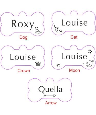 ID Tag Small Large Personalised ID Tag for Pet Dog Doggy Cat Kitten Kitty Puppy Engraved Dog ID Tag (Silver Bone) - Buy Online on GoSupps.com