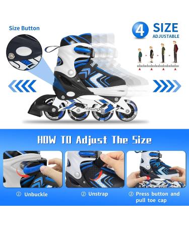 Nattork Inline Skates for Kids - Adjustable Beginner Roller Skates with Light Up Wheels for Boys and Girls - Purple/Pink/Blue/Black - Medium-Big Kid Sizes (1.5-4.5 US) - Buy Online on GoSupps.com