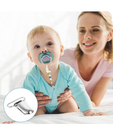 Buy 50 Metal Pacifier Clips - Durable Pacifier Chains for Babies | Nuckel Clip & Toy Holder - Silver - Buy Online on GoSupps.com
