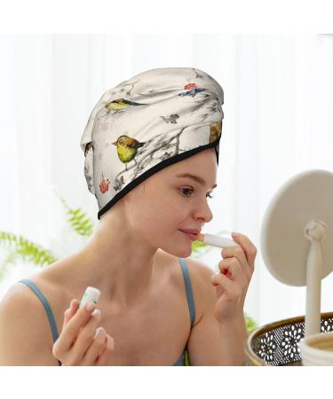 Hair Towel Wrap with Button - Quick Drying Hair Turban for Women | Little Birds Design - Buy Online on GoSupps.com