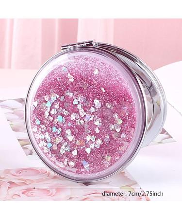 Nifocc Round Pocket Mirror - Mini Makeup Mirror Set for Women & Girls | 2 Pcs Gold & Pink - Travel-friendly Mirror - Buy Online on GoSupps.com