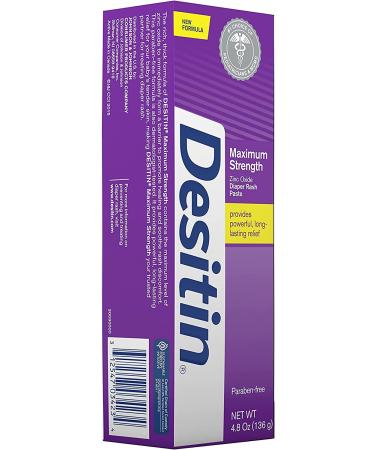 Desitin Maximum Strength Diaper Rash Cream - 40% Zinc Oxide - 4.8oz (Pack of 1) - Buy Online on GoSupps.com