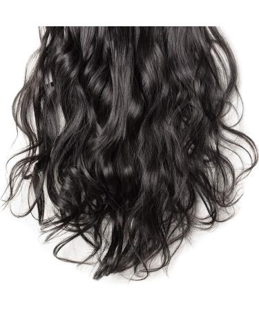 Silk-co 17 Natural Black Clip in Hair Extensions - 100% Synthetic, Long Curly Wavy Hair Pieces - 8pcs for Full Head - Buy Online on GoSupps.com