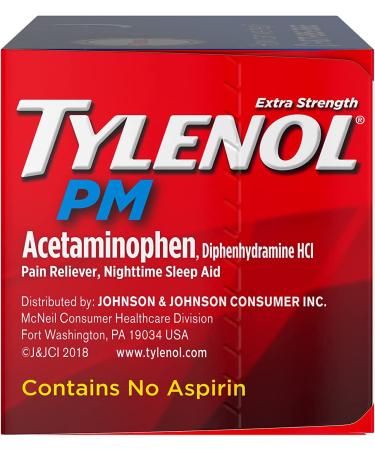 Tylenol PM Extra Strength Caplets 500 mg Acetaminophen + 25 mg Diphenhydramine HCl - 150 ct | Nighttime Pain Reliever & Sleep Aid - Buy Online on GoSupps.com