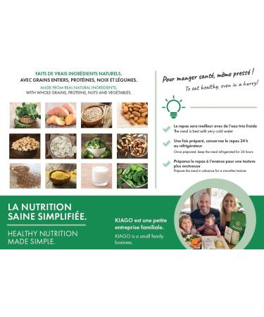 KIAGO A REALLY HEALTHY COMPLETE MEAL DRINKING MADE FROM NATURAL INGREDIENTS Liquid Meal Replacement Mix Super Food Protein Shake 410 Calories 31g Protein 8g Fiber - Buy Online on GoSupps.com