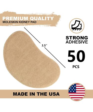 Adhesive Moleskin for Feet - 50 Precut Blister Bandages for Callus, Heel, Corns Prevention - Metatarsal & Kidney Pads - 1 Pack - Buy Online on GoSupps.com