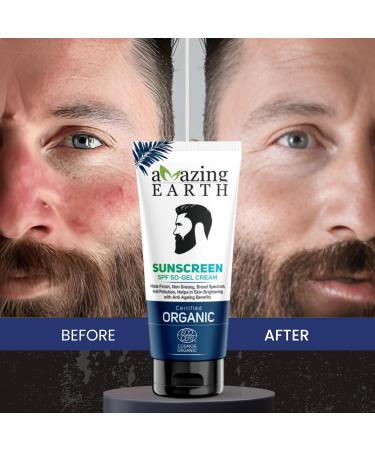 AMAzing EARTH Sunscreen SPF 50 Gel Cream | Organic Matt Finish Skin Brightening & Anti-Aging | No Parabens - 100gm - Buy Online on GoSupps.com