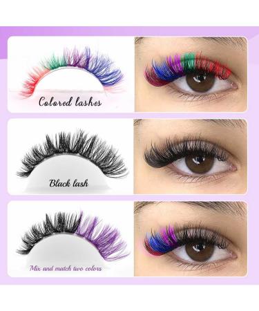 Uranian Colored Lashes Clusters - 280pcs DIY Eyelash Extensions 14mm & 16mm D Curl for Dramatic Looks - Ship Worldwide - Buy Online on GoSupps.com