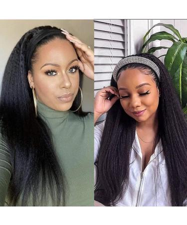 Xtrend 22 Yaki Straight Headband Wig for Women - Long Black Synthetic Afro Kinky Straight Wigs - Glueless None Lace Front - 22 Inch - Buy Online on GoSupps.com