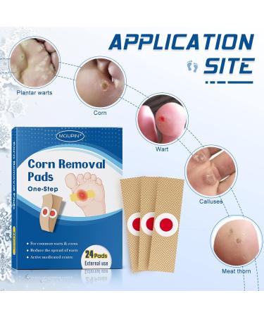 MQUPIN Corn Remover Pads Wart Remover Pads Foot Corn Remover Pads Plantar Wart Removal Corn Callus Remover Penetrates and Removes Common and Plantar Warts with Hole Callus Stops Wart Regrowth (24 PCS) - Buy Online on GoSupps.com